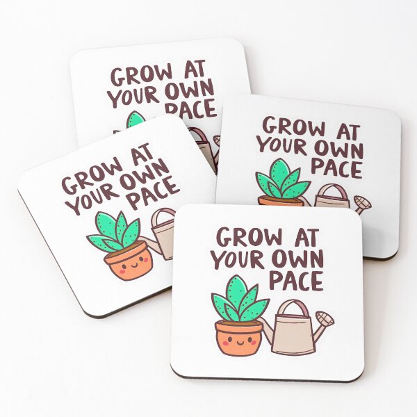 Item preview, Grow At Your Own Pace Cute Plant Sticker Design designed and sold by Kavya Art.