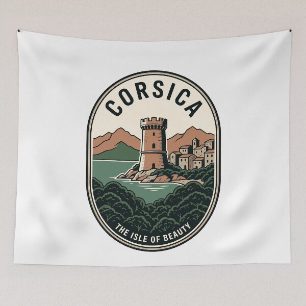 Item preview, Vintage Corsica Isle of Beauty Travel Badge designed and sold by k3rstman1.