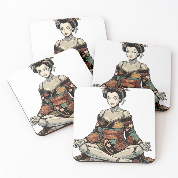 Item preview, Anime Warrior Woman Seated Portrait Art designed and sold by advanceprintart.