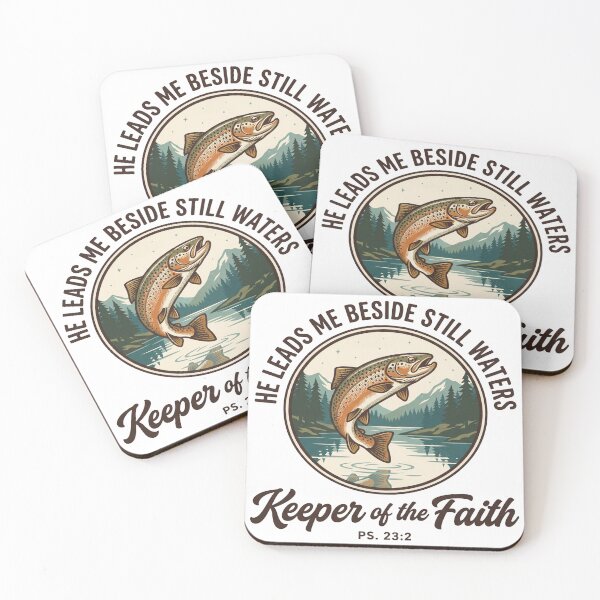 Item preview, Keeper of the Faith - Psalm 23:2 Christian Fishing & Outdoors Emblem designed and sold by JadmeStudio.