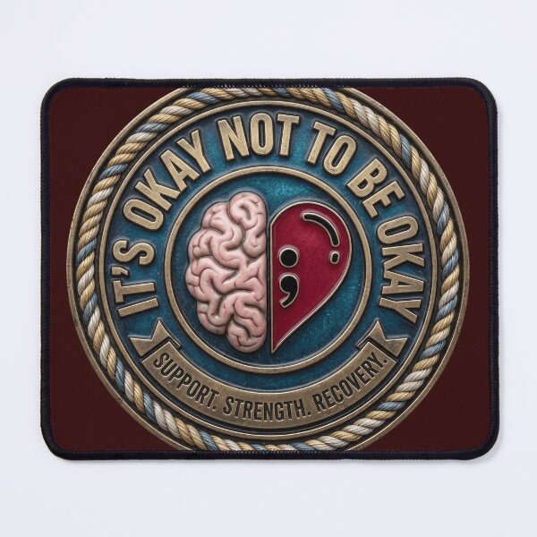 Item preview, It’s Okay Not to Be Okay – Mental Health Support Emblem designed and sold by veloramode.
