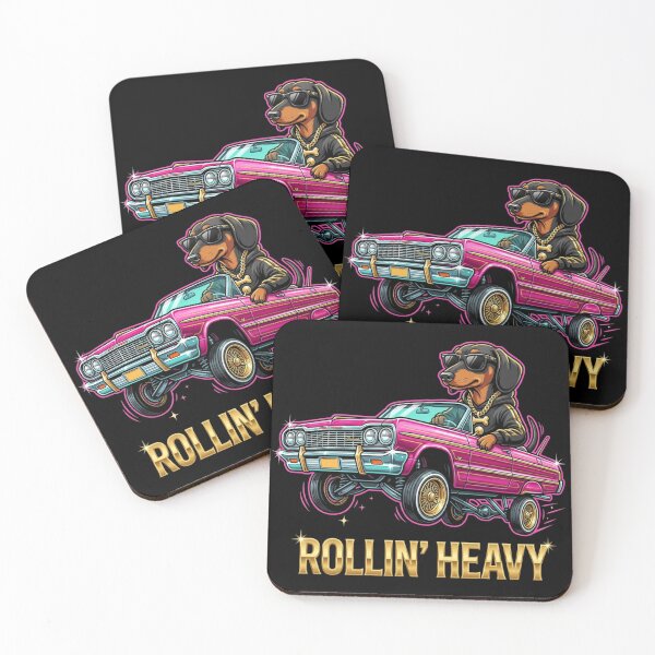 Item preview, Rollin' Heavy Lowrider Dog Shirt | Hip Hop Streetwear Dachshund Graphic Tee designed and sold by PLUSHIWORLDtm.