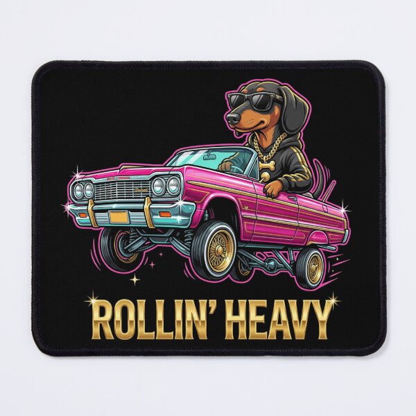 Item preview, Rollin' Heavy Lowrider Dog Shirt | Hip Hop Streetwear Dachshund Graphic Tee designed and sold by PLUSHIWORLDtm.
