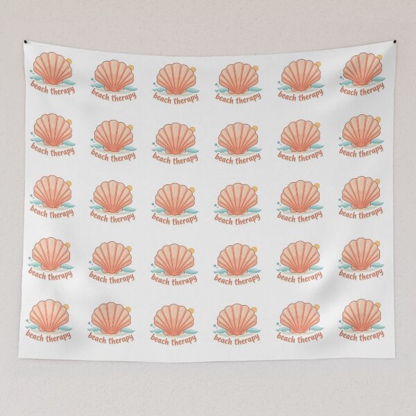 Item preview, Beach Therapy Cute Sea Shell Quote designed and sold by brandingpro.