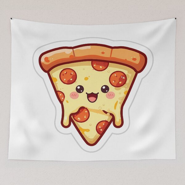 Item preview, Happy Kawaii Pizza Slice | Cute Food Humor Fun Design designed and sold by Lyrical Soul.