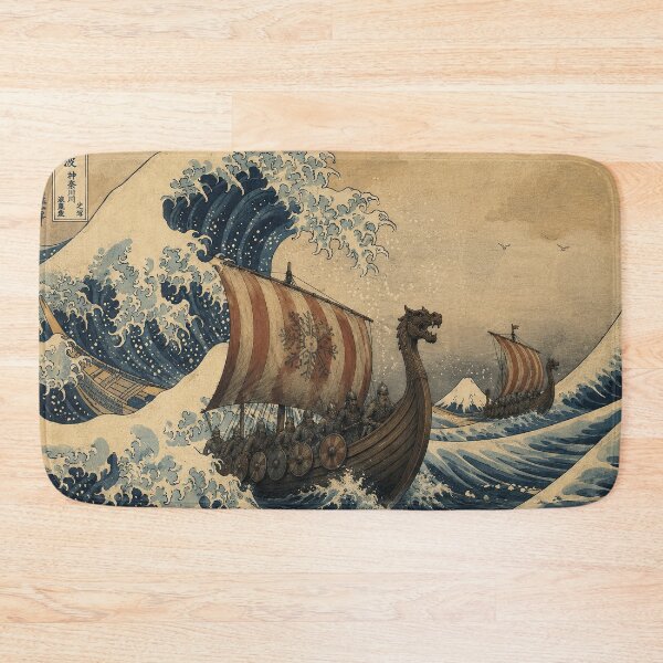Item preview, Viking Great Wave Norse Kanagawa Art designed and sold by Retr0Tshirts.