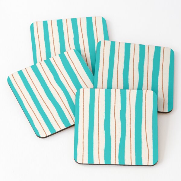 Item preview, Boho Turquoise Striped Pattern designed and sold by SZPosterStudio.