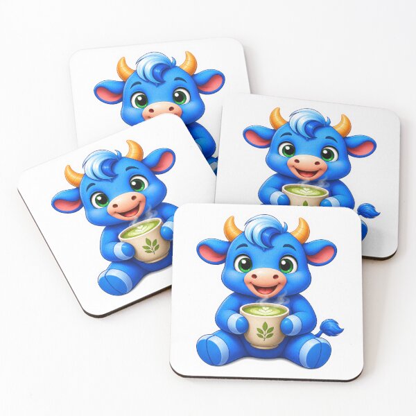 Item preview, Domi Cow Matcha Tea Sticker – Cozy Cow Vibes  designed and sold by Nicole DeAngelis Art .