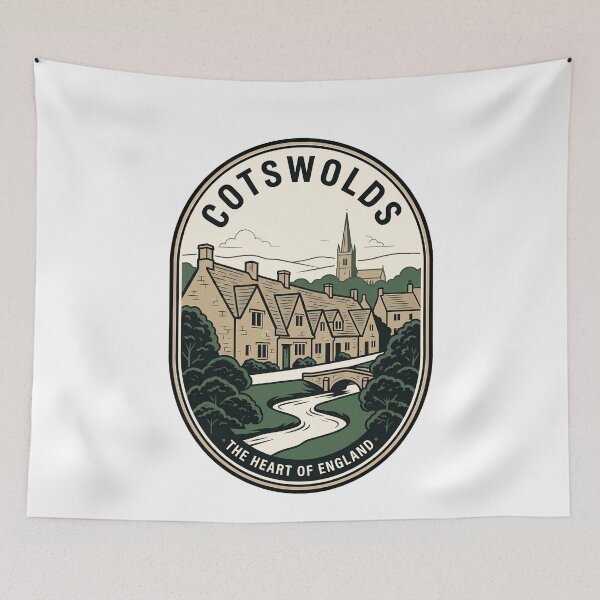 Item preview, Vintage Cotswolds England Countryside Village Travel Badge designed and sold by k3rstman1.