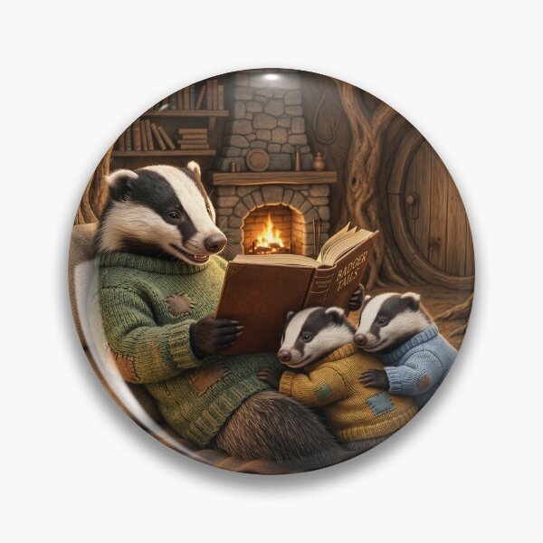 Item preview, Badger Reads To Cubs in Cozy Den designed and sold by Tridentulus.