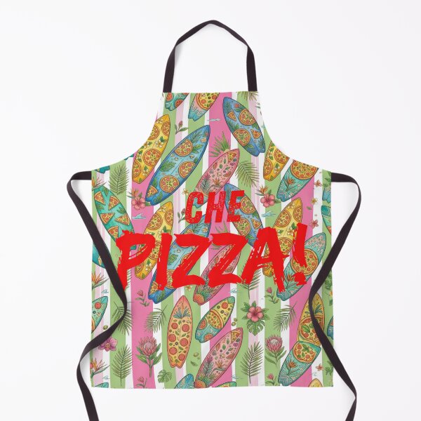 Item preview, Che Pizza Retro Surfboard Seamless Pattern, Tropical Floral Surf and Pizza Summer Design designed and sold by VibranPalette.
