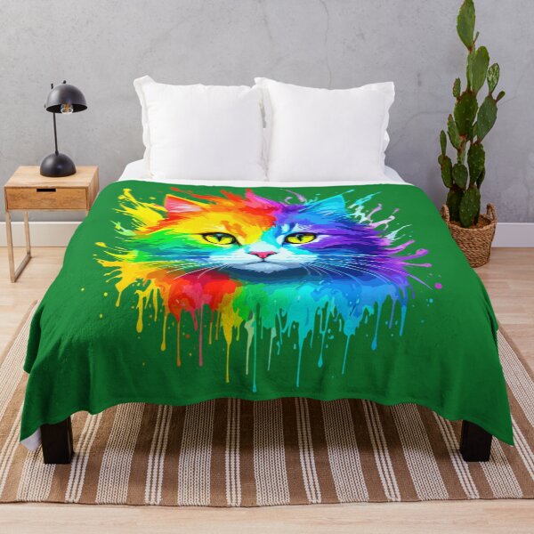Item preview, Rainbow Cat Portrait Vibrant Watercolor designed and sold by YoraChannel.