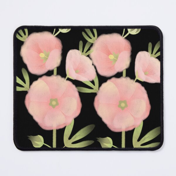 Item preview, Dark Mallow Flowers | Midnight Botanical Aesthetic Pattern designed and sold by Rawafi Art Studio.