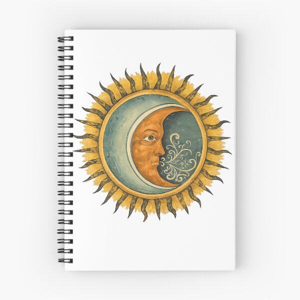 Item preview, Celestial Vintage Sun Moon Art for Boho Decor Lovers designed and sold by RickE.