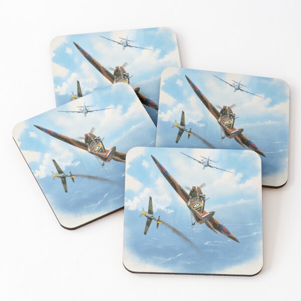 Item preview, aircraft versus aircraft watercolor painting scene designed and sold by PilotandPlane.