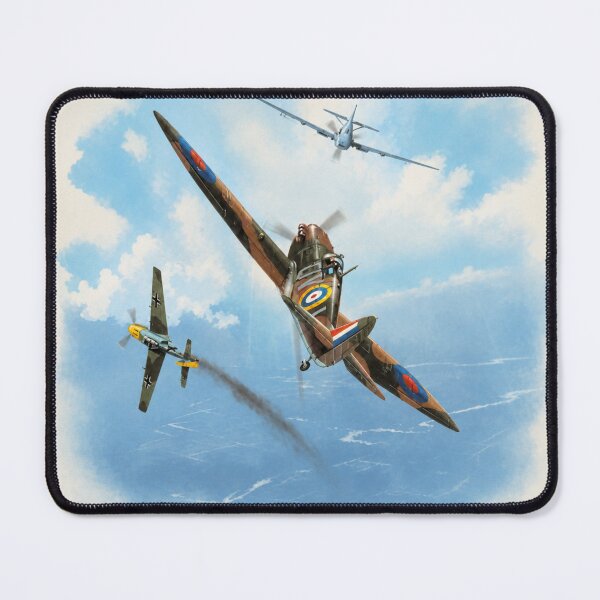 Item preview, aircraft versus aircraft watercolor painting scene designed and sold by PilotandPlane.