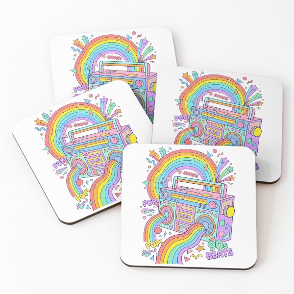 Item preview, 90s Retro Boombox Pride Rainbow Pastel Kawaii Music Aesthetic designed and sold by MT-Hub | Cute Aesthetic Art, Stickers & Phone Cases.