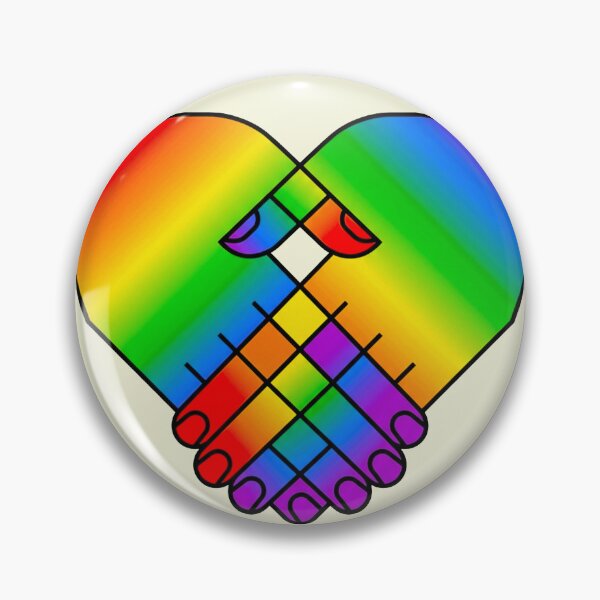 Item preview, Rainbow Handshake Heart Unity Pride Minimalist LGBTQ Support Art designed and sold by MT-Hub | Cute Aesthetic Art, Stickers & Phone Cases.