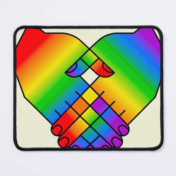 Item preview, Rainbow Handshake Heart Unity Pride Minimalist LGBTQ Support Art designed and sold by MT-Hub | Cute Aesthetic Art, Stickers & Phone Cases.