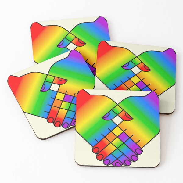 Item preview, Rainbow Handshake Heart Unity Pride Minimalist LGBTQ Support Art designed and sold by MT-Hub | Art for Every Soul.