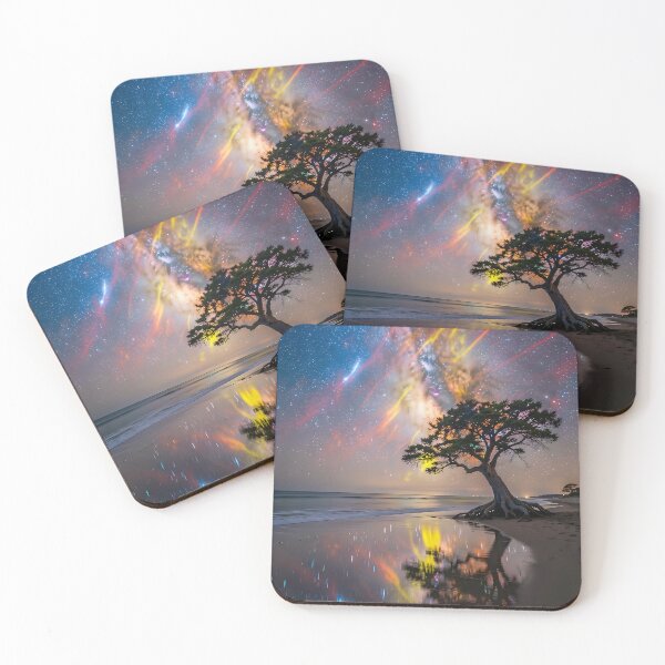 Item preview, The Whisper of the Cosmos: Where Beach Meets Northern Lights designed and sold by VoidVeilStudio.