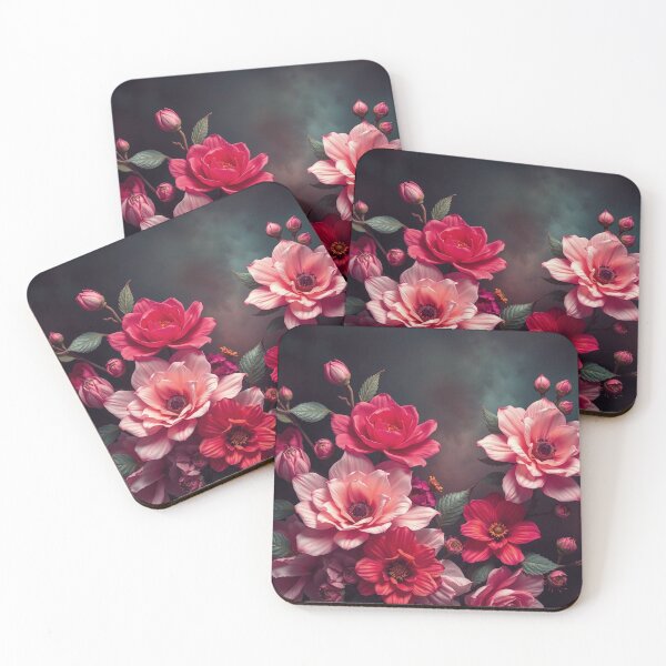 Item preview, Vibrant Pink Red Floral Bouquet designed and sold by IntelliMindDesigns.