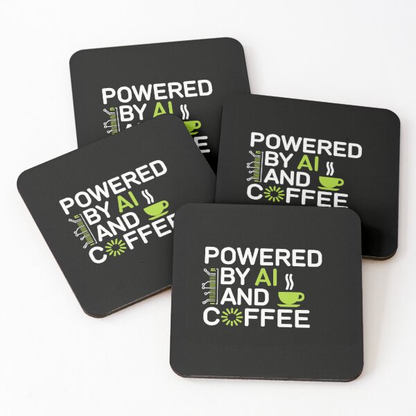 Item preview, Powered By AI And Coffee Funny Tech Design designed and sold by Ekonolotie.
