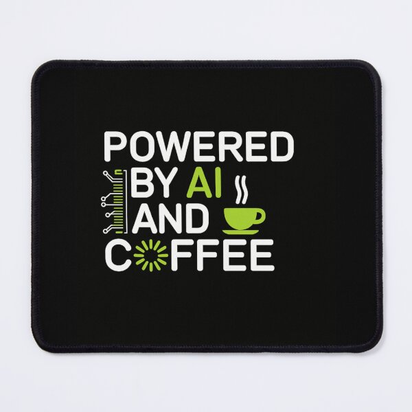 Artikelvorschau, Angetrieben von KI und Kaffee – Lustiges Tech-Design entworfen und verkauft von Ekonolotie.