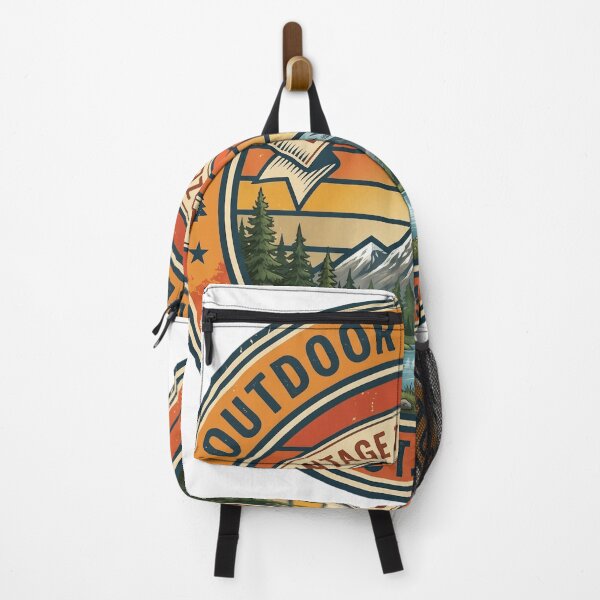 Item preview, Retro Sunset Mountain Badge – Vintage Adventure Nature Design designed and sold by veloramode.