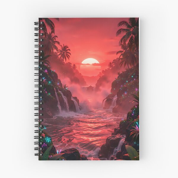 Item preview, The blood sun over the forgotten jungle river designed and sold by VoidVeilStudio.