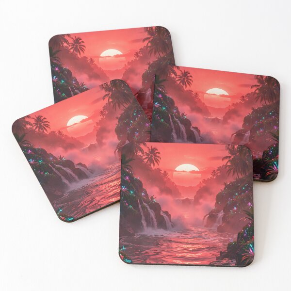 Item preview, The blood sun over the forgotten jungle river designed and sold by VoidVeilStudio.