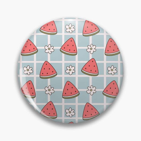 Item preview, Watermelon & Daisy Summer Seamless Pattern | Retro Gingham Cute Fruit Print designed and sold by Drawn by Alice.