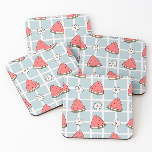 Item preview, Watermelon & Daisy Summer Seamless Pattern | Retro Gingham Cute Fruit Print designed and sold by Drawn by Alice.