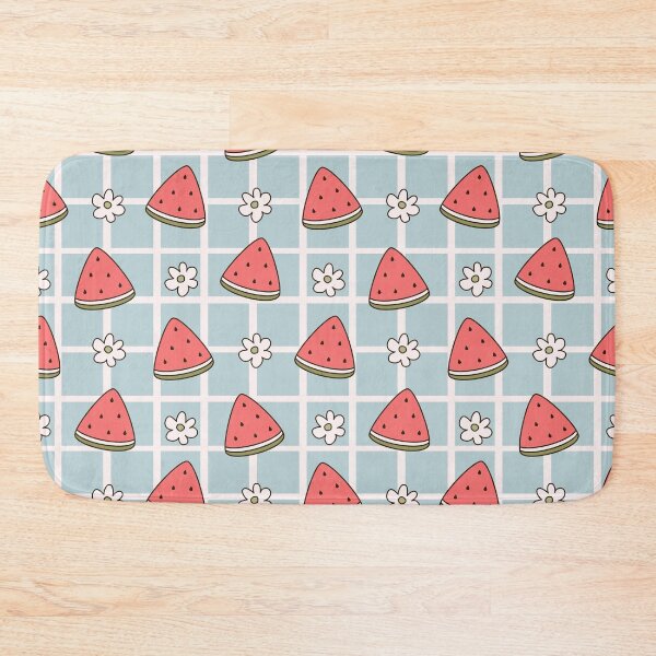 Item preview, Watermelon & Daisy Summer Seamless Pattern | Retro Gingham Cute Fruit Print designed and sold by Drawn by Alice.