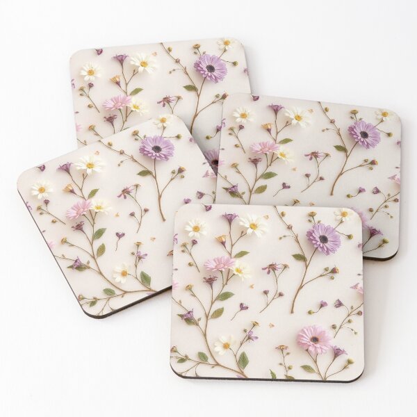 Item preview, Delicate Pressed Flower Pattern designed and sold by IntelliMindDesigns.