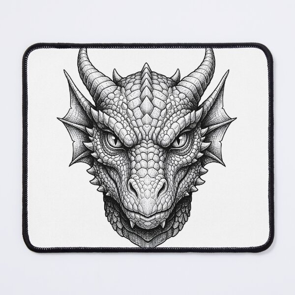 Item preview, Fierce Dragon Head Illustration | Detailed Fantasy Dragon Face Art | Mythical Creature Design designed and sold by Darkness Hole.