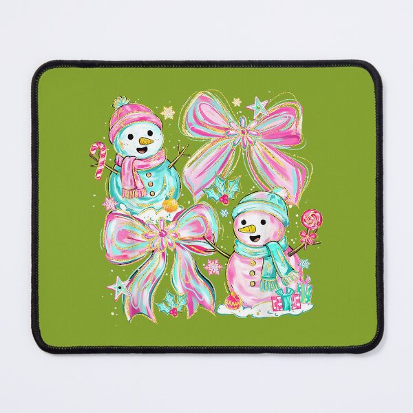 Item preview, Snowman Coquette Bow Merry Christmas Watercolor designed and sold by MichelLoveHaris.