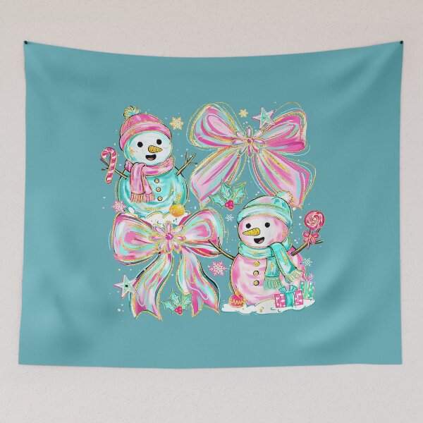 Item preview, Snowman Coquette Bow Merry Christmas Watercolor designed and sold by MichelLoveHaris.