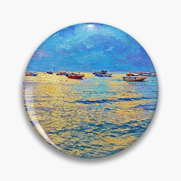 Item preview, Fishing Boats on Deep Blue Sea designed and sold by AwakenFah.