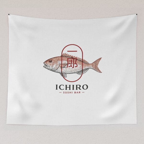 Item preview, Ichiro Sushi Bar Fish Logo T-Shirt designed and sold by Matinez Pink.