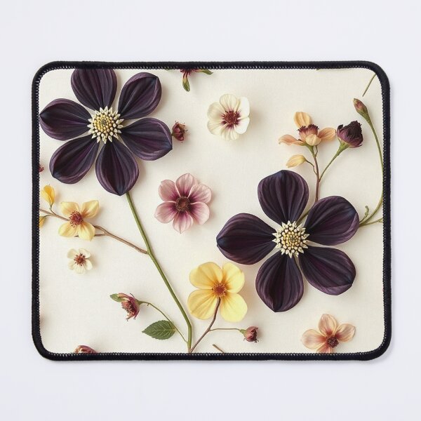 Item preview, Dark Purple Yellow Floral Flat Layout designed and sold by IntelliMindDesigns.