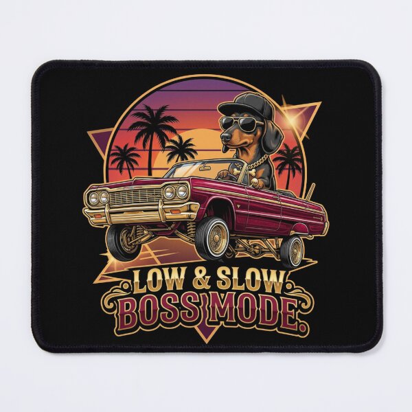Item preview, Low & Slow Boss Mode Lowrider Dachshund Shirt | West Coast Hip Hop Streetwear Design designed and sold by PLUSHIWORLDtm.