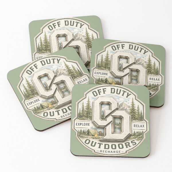 Item preview, Off Duty Outdoors – Explore Relax Recharge Mountain Camping Adventure designed and sold by Off-DutyDesign.