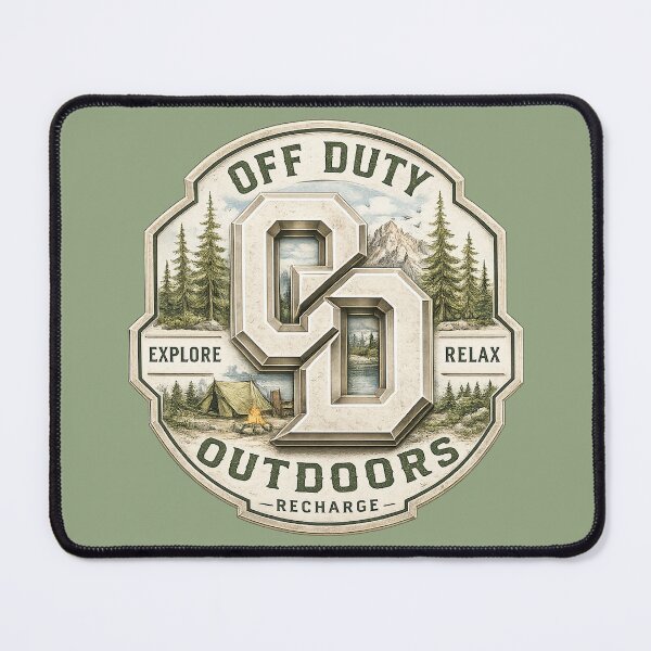 Item preview, Off Duty Outdoors – Explore Relax Recharge Mountain Camping Adventure designed and sold by Off-DutyDesign.