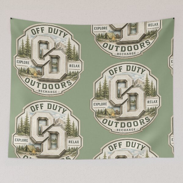 Item preview, Off Duty Outdoors – Explore Relax Recharge Mountain Camping Adventure designed and sold by Off-DutyDesign.