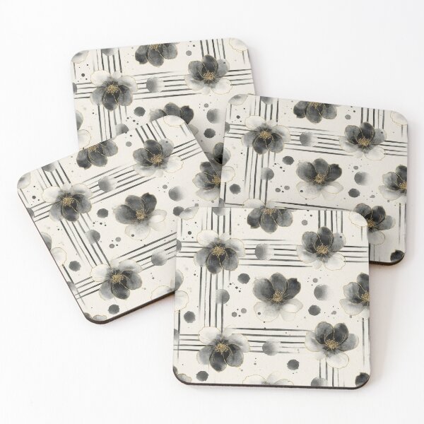 Item preview, ​Gothic Black Watercolor Floral Pattern designed and sold by Thewissal.