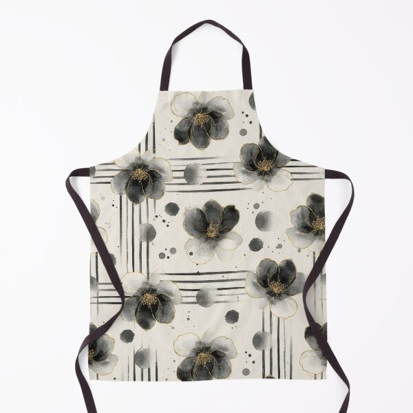 Item preview, Gothic Black Watercolor Floral Pattern designed and sold by wissal.studio.