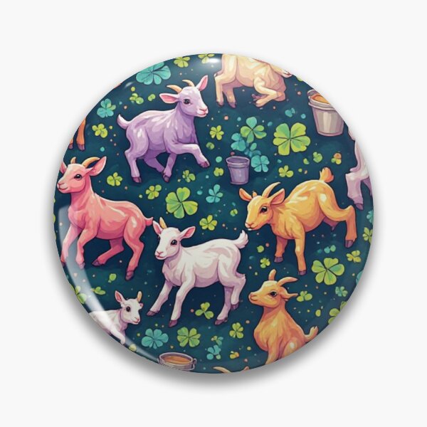 Item preview, Whimsical Pastel Goats in Clover Field designed and sold by dcohea.