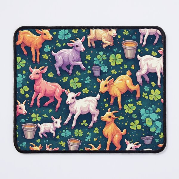 Item preview, Whimsical Pastel Goats in Clover Field designed and sold by dcohea.