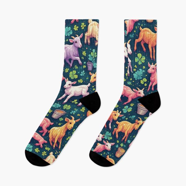 Item preview, Whimsical Pastel Goats in Clover Field designed and sold by dcohea.